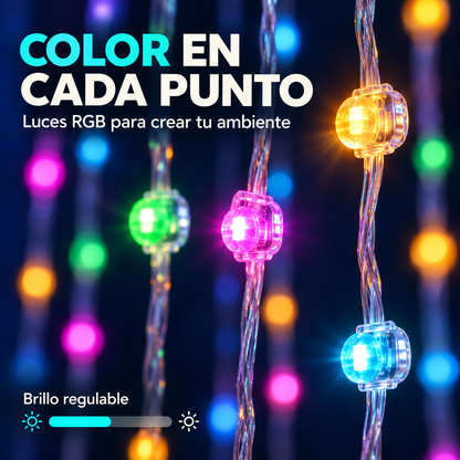 Cortina de Luces LED Inteligente RGB con App y Control Remoto