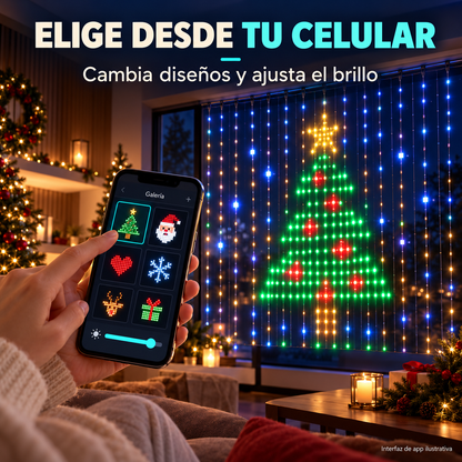 Cortina de Luces LED Inteligente RGB con App y Control Remoto