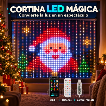 Cortina de Luces LED Inteligente RGB con App y Control Remoto
